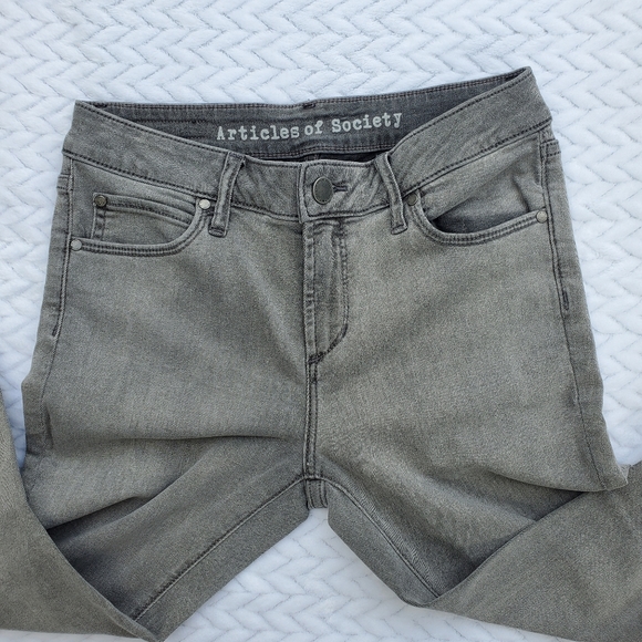 Articles of Society Sarah Skinny Baker Fit Gray Denim Jeans Size 26 - Picture 3 of 9